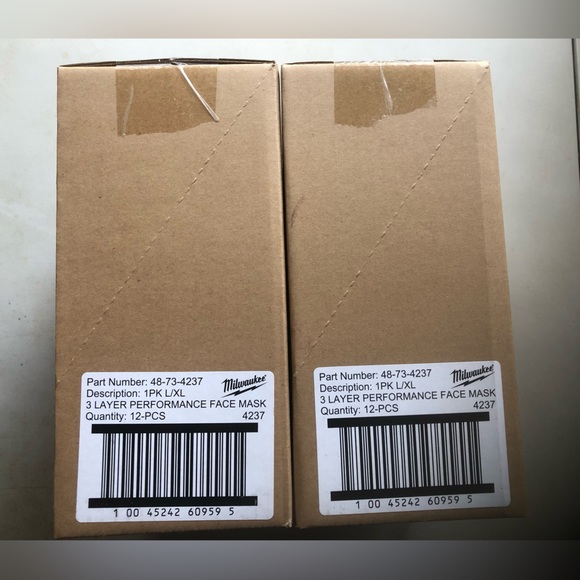 Milwaukee 3 Layer Face Mask New in Box | 2 boxes x12pcs (24 total mask) - Picture 2 of 4